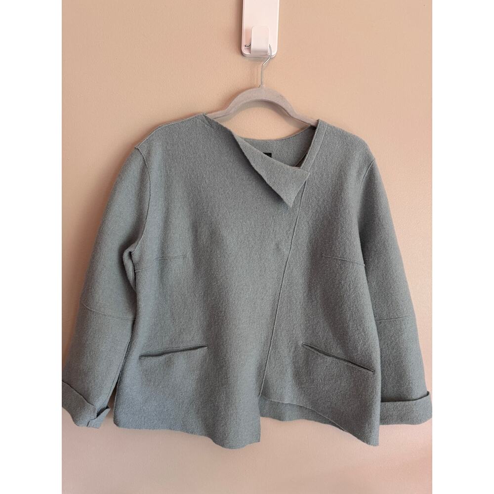 OSKA Women’s Gray 100% Pure Virgin Wool Pullover Sweater - Picture 13 of 13